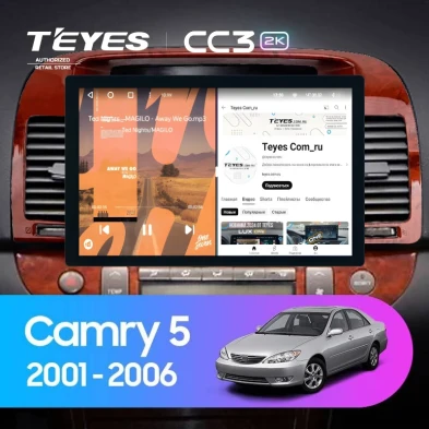 Штатная магнитола Teyes CC3 2K 6/128 Toyota Camry 5 XV 30 (2001-2006) Тип-B (13")