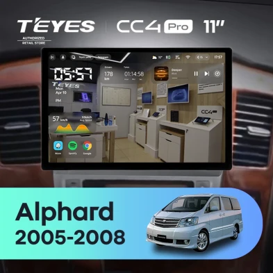 Штатная магнитола Teyes CC4 Pro 12/256 Toyota Alphard 1 H10 (2005-2008) F2 (11")