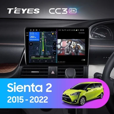 Штатная магнитола Teyes CC3 2K 6/128 Toyota Sienta 2 XP170 (2015-2022) Правый руль