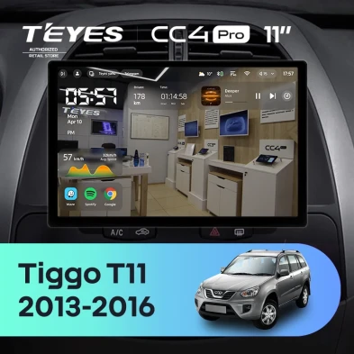 Штатная магнитола Teyes CC4 Pro 8/128 Chery Tiggo T11 FL (2013-2016) (11")