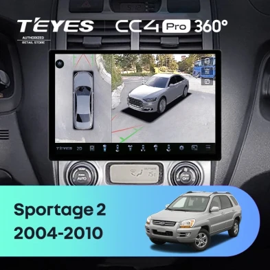 Штатная магнитола Teyes CC4 Pro 360 12/256 Kia Sportage 2 (2004-2010) F1 (13")