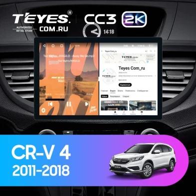 Штатная магнитола Teyes CC3 2K 6/128 Honda CR-V 4 RM RE (2011-2018) Тип-C (11") 9 inch