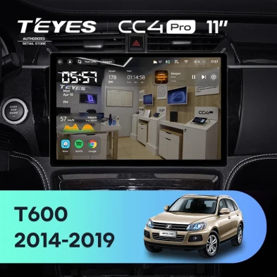 Штатная магнитола Teyes CC4 Pro 12/256 Zotye T600 (2014-2019) (11")