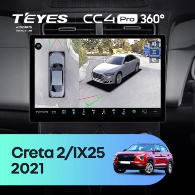 Штатная магнитола Teyes CC4 Pro 360 12/256 Hyundai Creta 2 (2021-2022) (глянец) F2 (13")