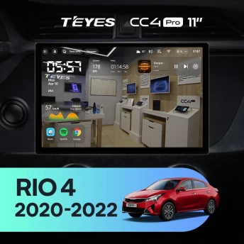 Штатная магнитола Teyes CC4 Pro 8/128 Kia Rio 4 IV FB (2020-2022) (11")