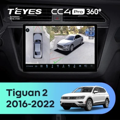 Штатная магнитола Teyes CC4 Pro 360 12/256 Volkswagen Tiguan 2 (2016-2022) Тип-A (11")
