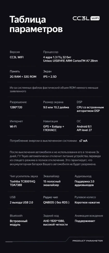 Штатная магнитола Teyes CC3L WiFi 2/32 Audi A3 2 8P (2003-2013)