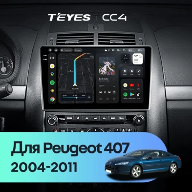 Штатная магнитола Teyes CC4 6/64 Peugeot 407 (2004-2011) F1