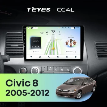 Штатная магнитола Teyes CC4L 6/64 Honda Civic 8 FK FN FD (2005-2012) Правый руль